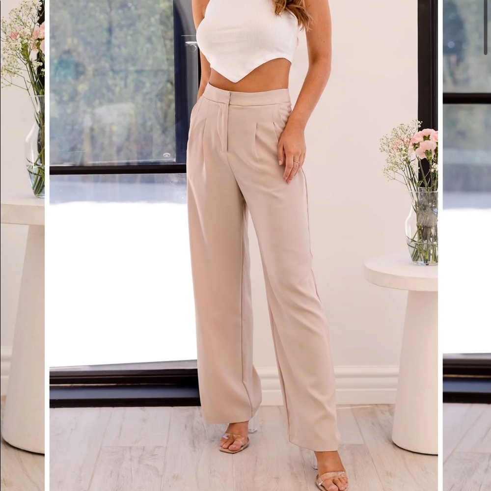 Wide Leg Pants in Taupe Size Small
